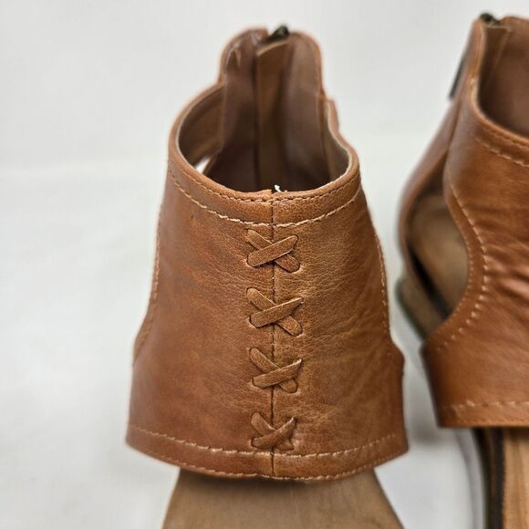 CORKYS Boutique Sandals Sugar N Spice Faux Leather Cork Wedge Sandals Sz 9 - Picture 3 of 9